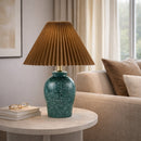 Modern European furniture - Brown Linen Pleated Table Lamp - www.oroatrade.com