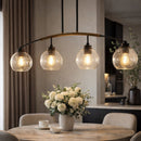 Hospitality furniture - 4-Light Clear Glass Linear Chandelier - www.oroatrade.com
