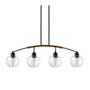 Hospitality furniture - 4-Light Clear Glass Linear Chandelier - www.oroatrade.com