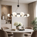 Contract furniture - 9-Light White Glass Chandelier - www.oroatrade.com