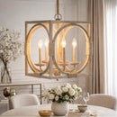 Contract furniture - Whitewashed Wooden 4-Light Chandelier - www.oroatrade.com