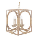 Contract furniture - Whitewashed Wooden 4-Light Chandelier - www.oroatrade.com