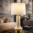 Modern European furniture - Distressed Cream Ceramic Table Lamp - www.oroatrade.com