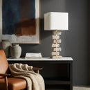 Contract furniture - Organic Marble Stacked Table Lamp - www.oroatrade.com