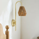 Hospitality furniture - Curved Metal Rattan Wall Lamp - www.oroatrade.com