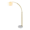Hospitality furniture - 2-Tier White Linen Floor Lamp - www.oroatrade.com