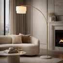 Hospitality furniture - 2-Tier White Linen Floor Lamp - www.oroatrade.com