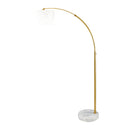Hospitality furniture - 2-Tier White Linen Floor Lamp - www.oroatrade.com