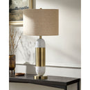 Contract furniture - Gold Wrapped Marble Table Lamp - www.oroatrade.com