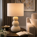Contract furniture - White Linen Modern Table Lamp - www.oroatrade.com