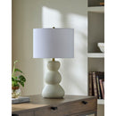 Contract furniture - White Linen Modern Table Lamp - www.oroatrade.com