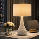 Hospitality furniture - White Concrete Linen Table Lamp - www.oroatrade.com