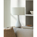 Hospitality furniture - White Concrete Linen Table Lamp - www.oroatrade.com
