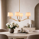 Contract furniture - White Linen 6-Light Chandelier - www.oroatrade.com