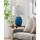 Hospitality furniture - Reliefed Ceramic Accent Table Lamp - www.oroatrade.com