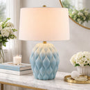 Hospitality furniture - Reliefed Ceramic Accent Table Lamp - www.oroatrade.com