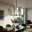 Contract furniture - 10-Light White Glass Chandelier - www.oroatrade.com