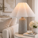 Hospitality furniture - White Cotton Concrete Table Lamp - www.oroatrade.com