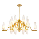 Hospitality furniture - Ribbed Glass 18-Light Chandelier - www.oroatrade.com