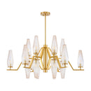 Hospitality furniture - Ribbed Glass 18-Light Chandelier - www.oroatrade.com