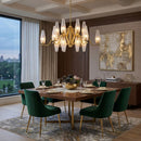 Hospitality furniture - Ribbed Glass 18-Light Chandelier - www.oroatrade.com