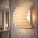 Modern European furniture -Scalloped Beige Linen Wall Lamp - www.oroatrade.com