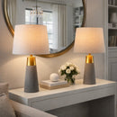 Contract furniture - Beige Linen Concrete Table Lamps (2)  - www.oroatrade.com