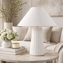 Hospitality furniture - Fluted Ceramic Linen Table Lamp - www.oroatrade.com