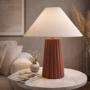 Hospitality furniture - Fluted Ceramic Linen Table Lamp - www.oroatrade.com