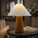 Hospitality furniture - Fluted Ceramic Linen Table Lamp - www.oroatrade.com