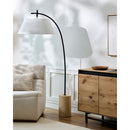 Modern European furniture - White Linen Tilted Floor Lamp - www.oroatrade.com