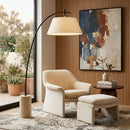 Modern European furniture - White Linen Tilted Floor Lamp - www.oroatrade.com