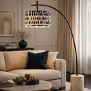 Hospitality furniture - Patterned Blue Linen Floor Lamp - www.oroatrade.com