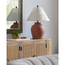 Hospitality furniture - Red Ceramic Accent Table Lamp - www.oroatrade.com