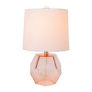 Hospitality furniture -Clear Pink Glass Table Lamp - www.oroatrade.com