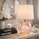 Hospitality furniture - Clear Pink Glass Table Lamp - www.oroatrade.com