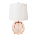 Hospitality furniture - Clear Pink Glass Table Lamp - www.oroatrade.com