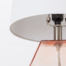Hospitality furniture - Clear Pink Glass Table Lamp - www.oroatrade.com