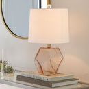 Hospitality furniture - Clear Pink Glass Table Lamp - www.oroatrade.com