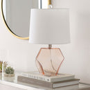 Hospitality furniture - Clear Pink Glass Table Lamp - www.oroatrade.com