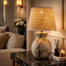 Hospitality furniture - Natural Brown Marble Table Lamp - www.oroatrade.com