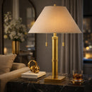 Contract furniture - Taupe Linen Accent Table Lamp - www.oroatrade.com