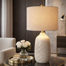 Hospitality furniture - Glazed White Ceramic Table Lamp - www.oroatrade.com