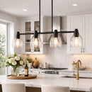 Hospitality furniture - 4-Light Glass Linear Chandelier - www.oroatrade.com