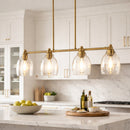 Hospitality furniture - 4-Light Glass Linear Chandelier - www.oroatrade.com