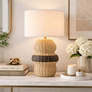 Contract furniture - Wavy Rattan Base Table Lamp - www.oroatrade.com