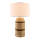 Contract furniture -  Beige Lined Rattan Table Lamp - www.oroatrade.com