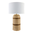 Contract furniture -  Beige Lined Rattan Table Lamp - www.oroatrade.com