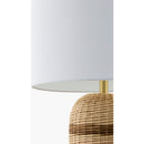 Contract furniture -  Beige Lined Rattan Table Lamp - www.oroatrade.com