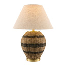 Contract furniture - Black Lined Rattan Table Lamp - www.oroatrade.com